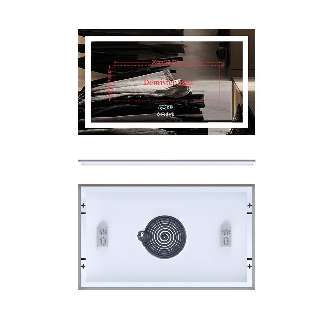 LUVODI Large Bluetooth Vanity Mirror With LED Light Three Color Temperatures