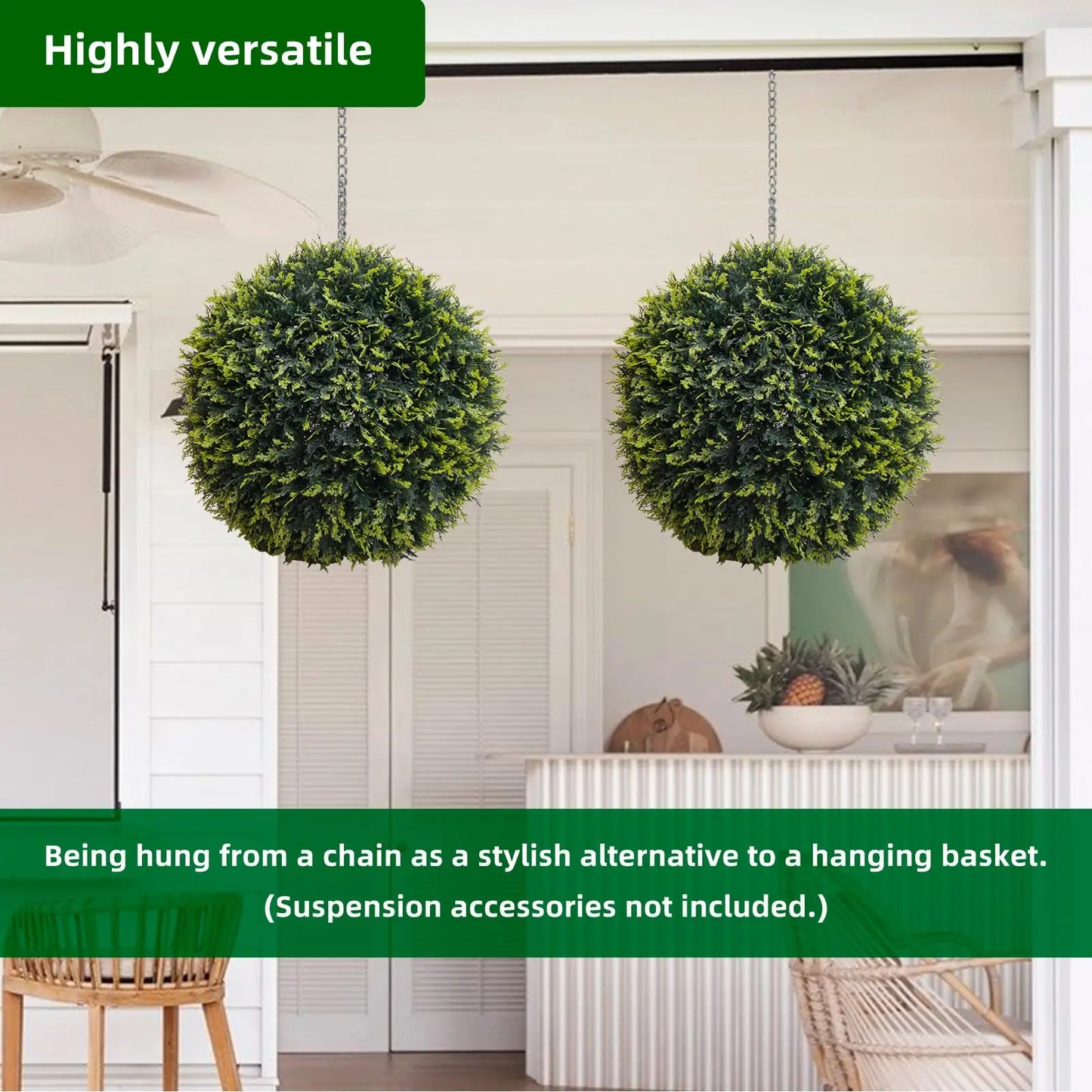 Studyset Topiary Balls Outdoor Set of 2 Artificial Cedar Balls for Decor