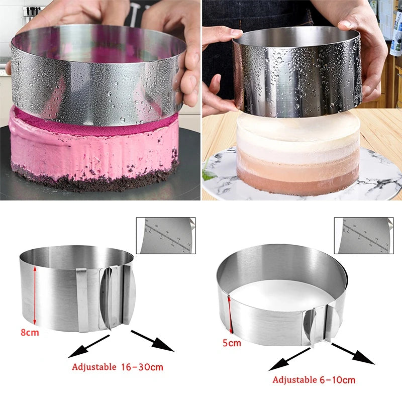 Boussac 430 Stainless Steel Telescopic Mousse Ring Mold