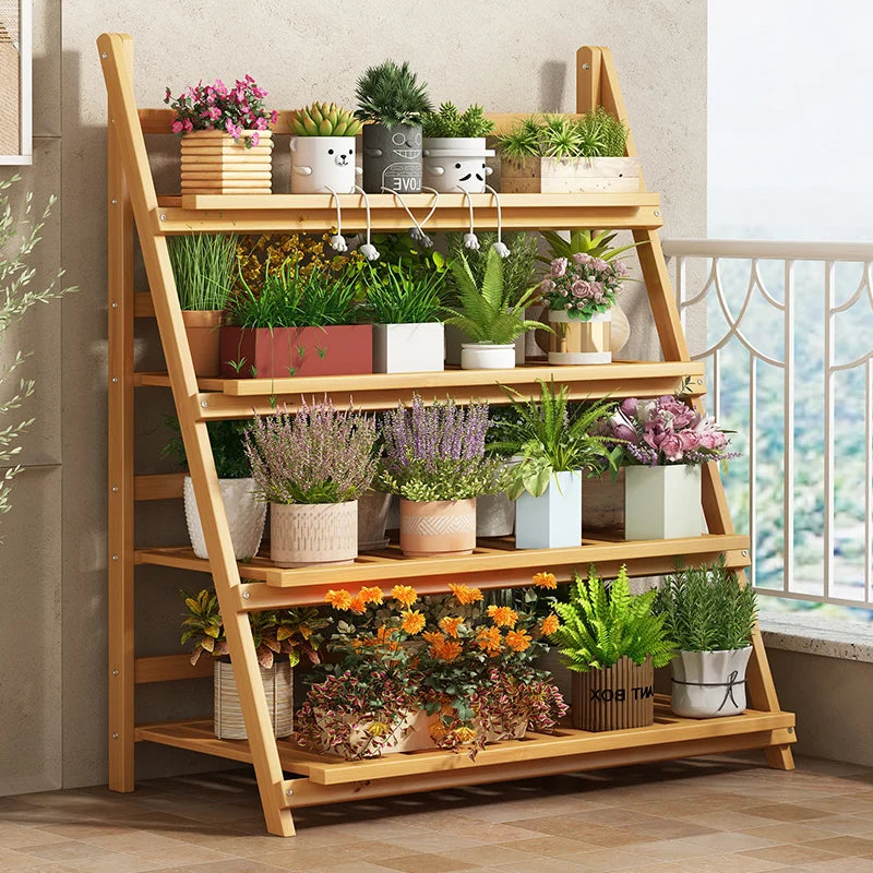 Modern Bamboo Wood Organizer Shelf for Hallway and Living Room