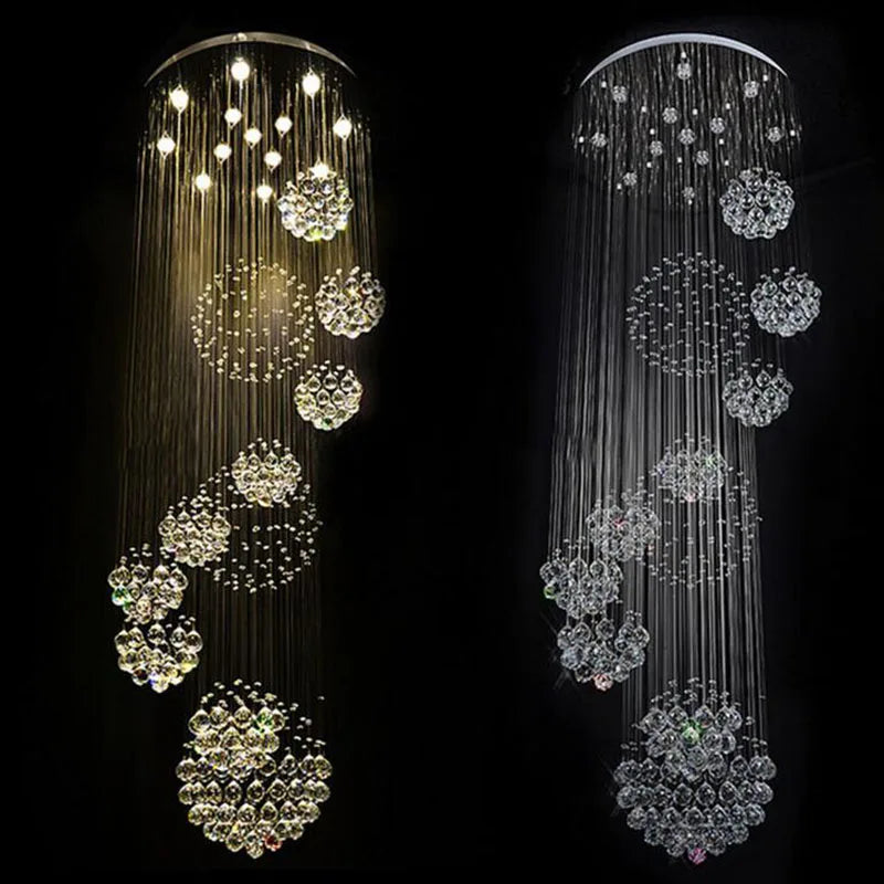Modern Stainless Steel Crystal LED Ceiling Chandelier For Home