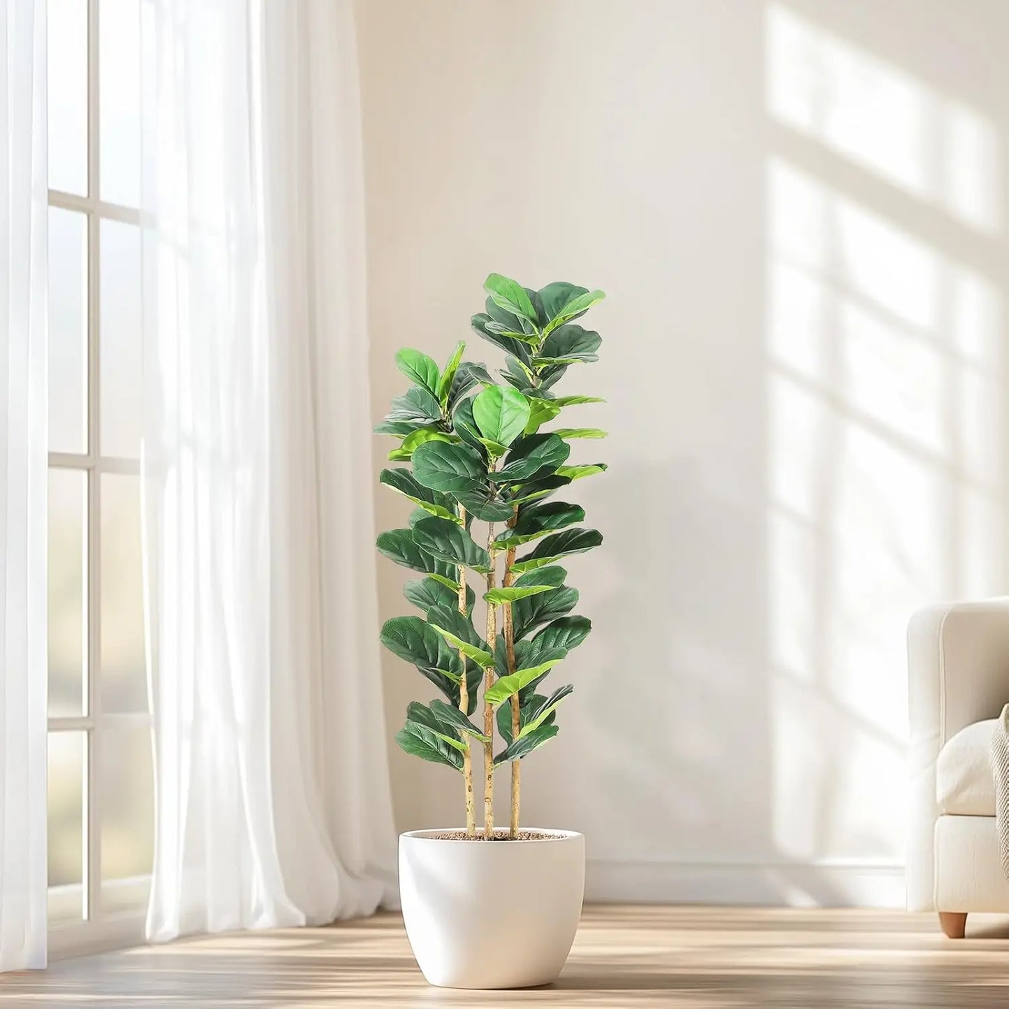 HiMISS Artificial Fiddle Leaf Fig Tree With Pot Decor