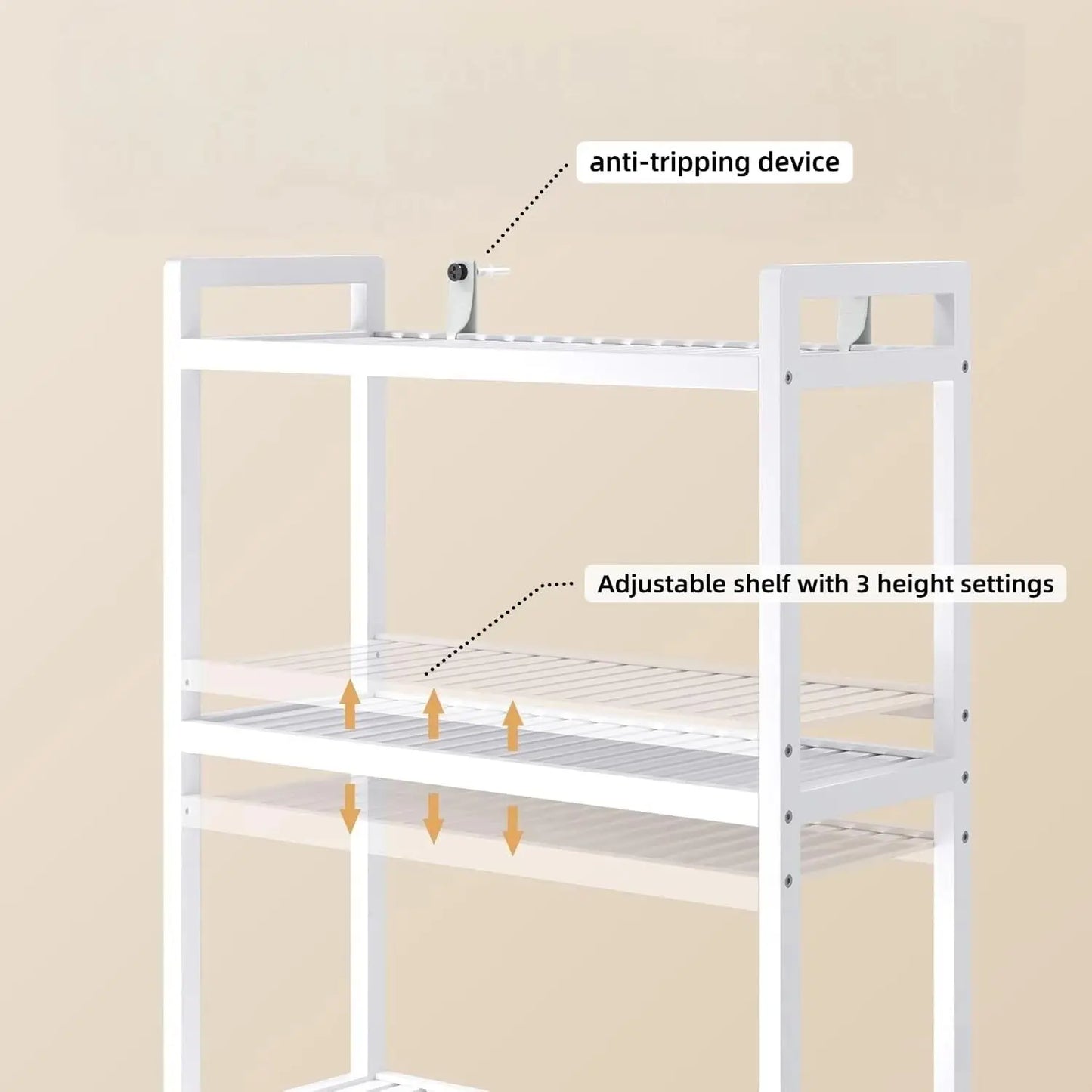 XMSJ 3 Tier Bamboo Over Toilet Cabinet With Adjustable Shelves