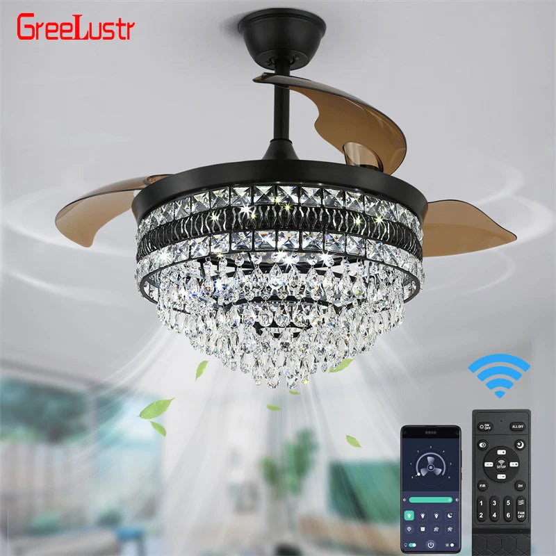 GreeLustr Smart LED Ceiling Fan Light With Remote 6 Speeds