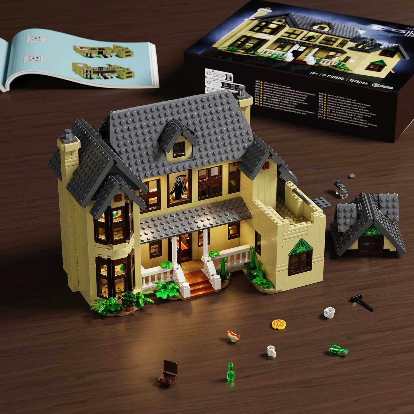 Horror House Building Block Set Haunted House Model Halloween Decor