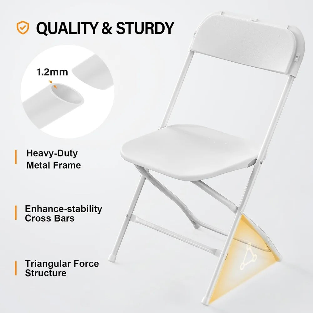 10 Pack Folding Chairs Portable Stackable For Events Office Weddings