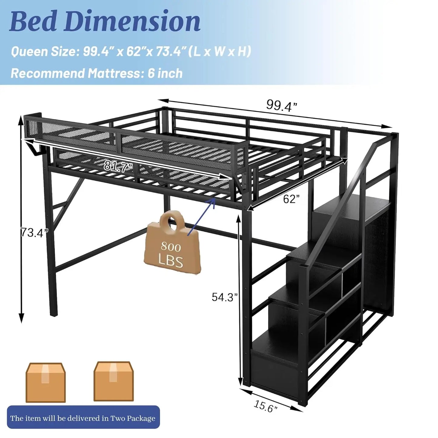 Loft Bed Frame For Adults With Stairs And Wardrobe