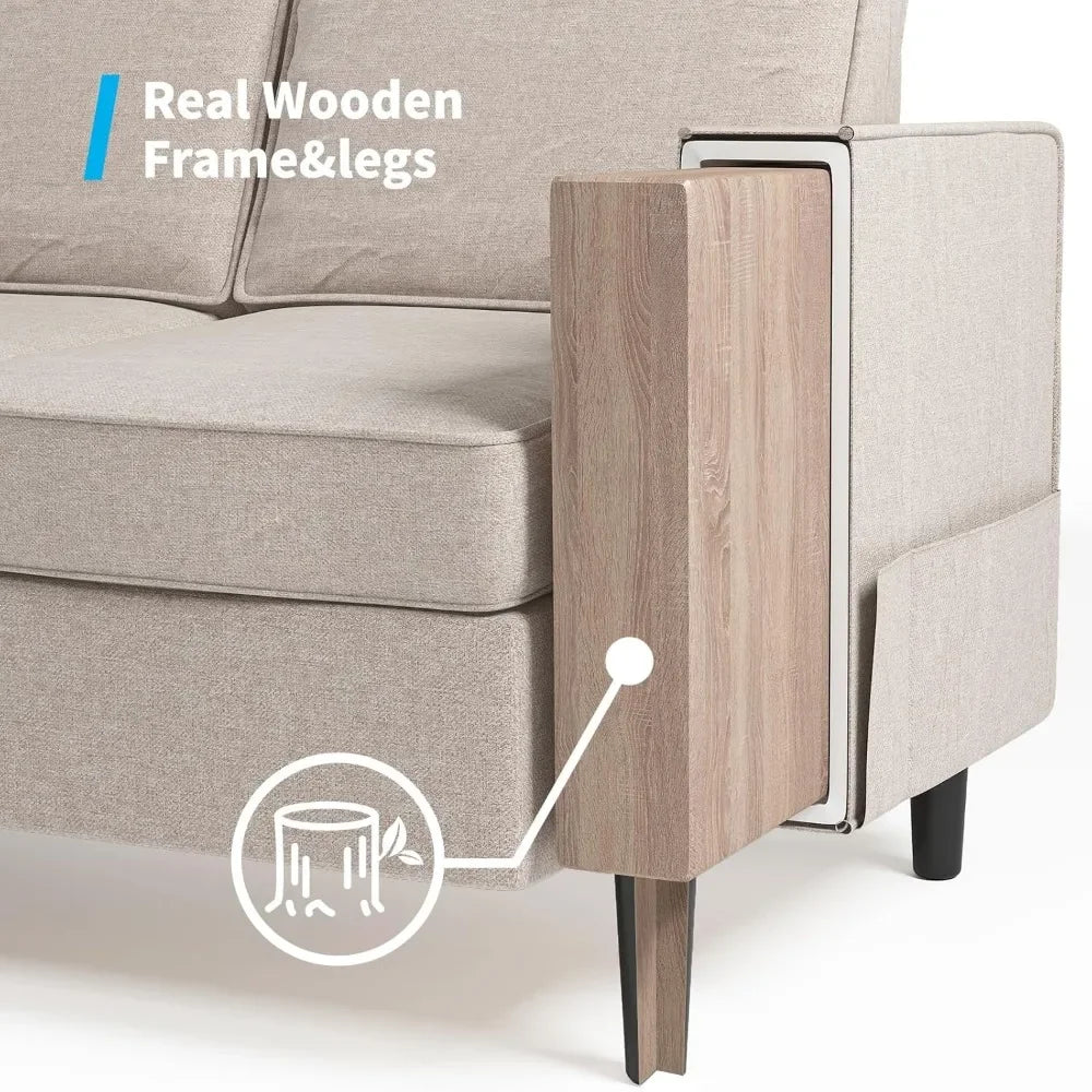 L Shaped Sectional Sofa Set Modern Living Room Furniture