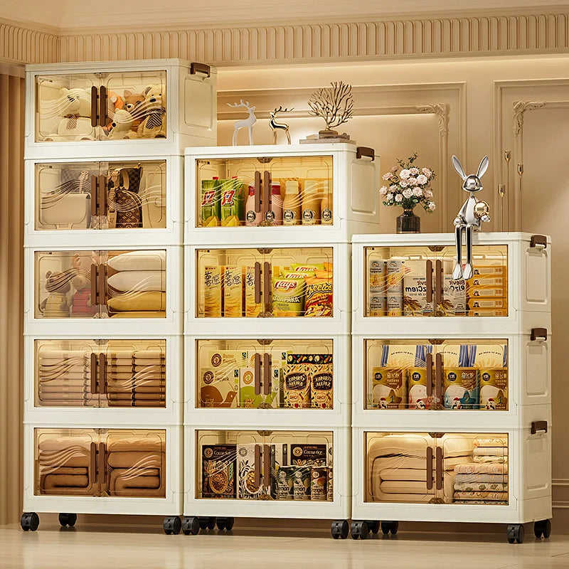 Foldable Storage Box With Clear Door For Home Organization