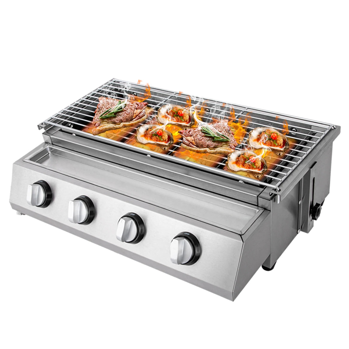 Portable Four Burner Stainless Steel Gas Grill For Camping