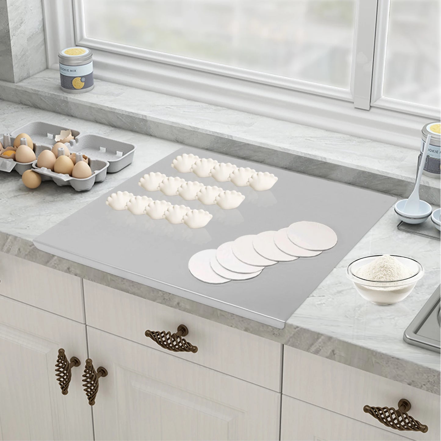 Stainless Steel Chopping Board With L Shaped Edge