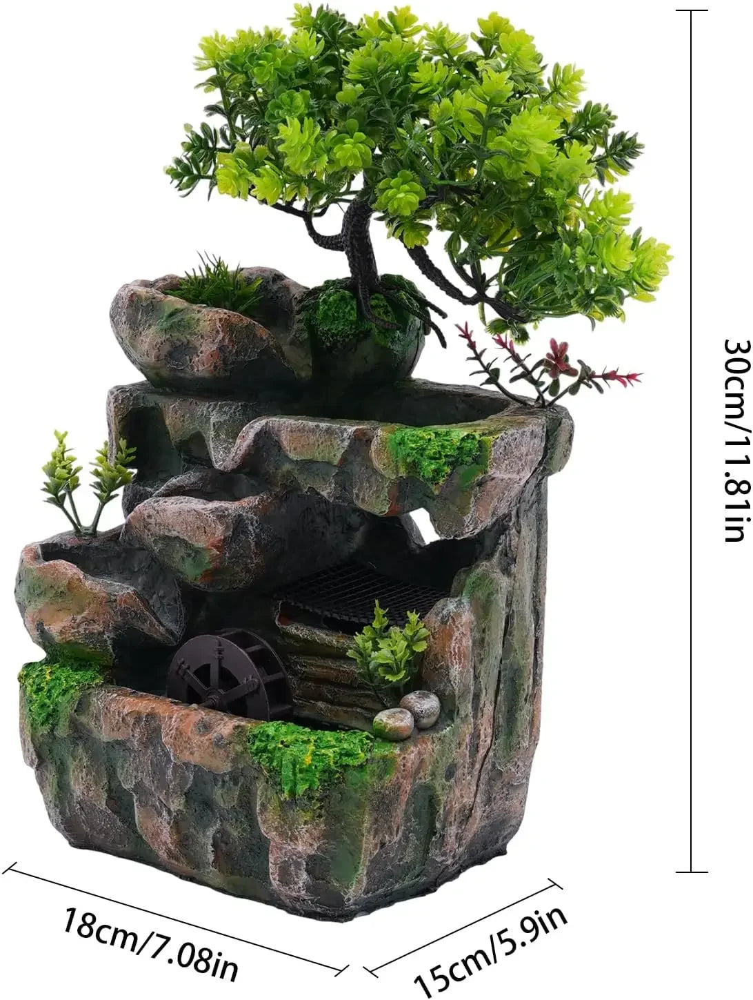 Indoor Tabletop Waterfall Fountain With Pump And LED Light