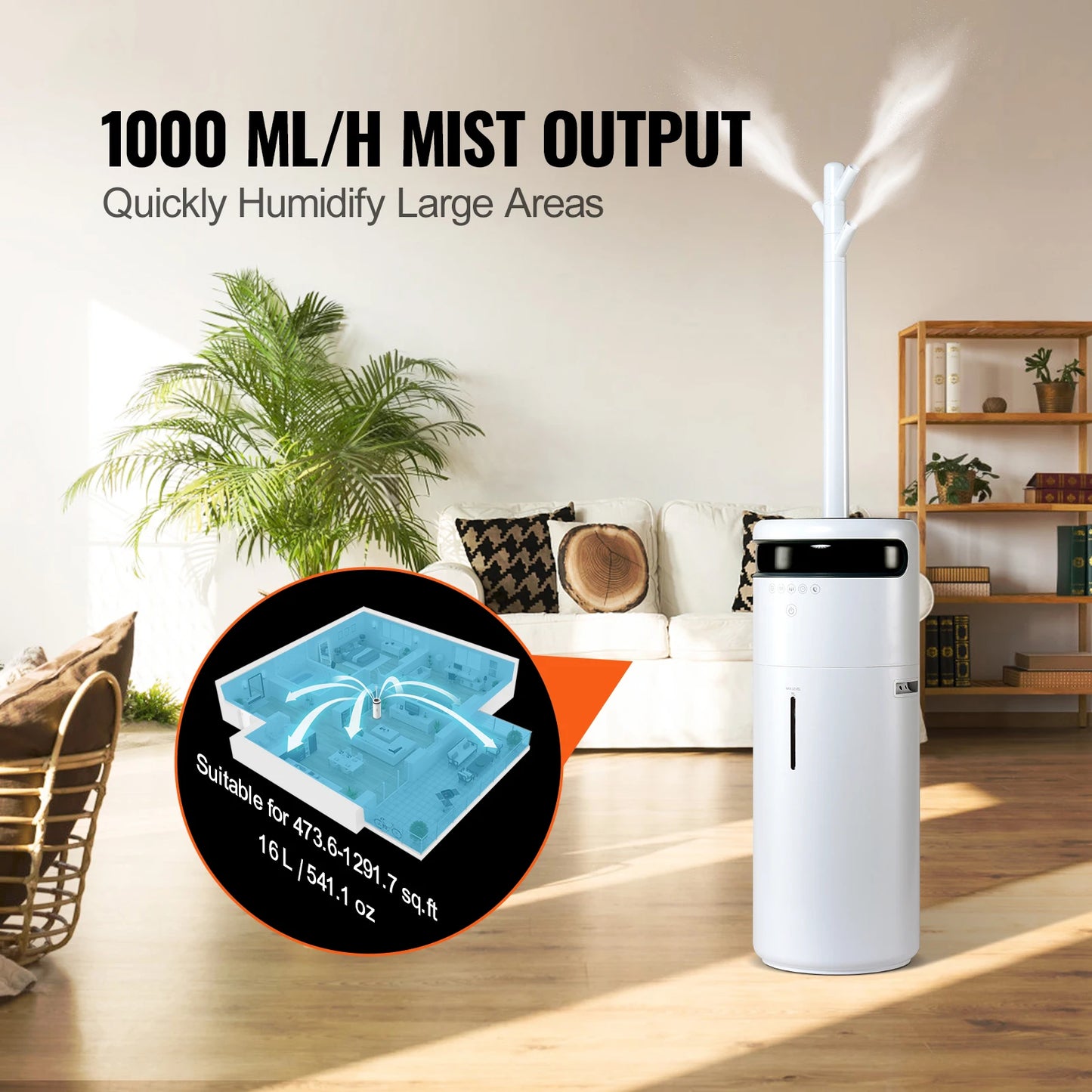SucceBuy Humidifier For Home Large Room 16L Water Tank Auto Shut Off