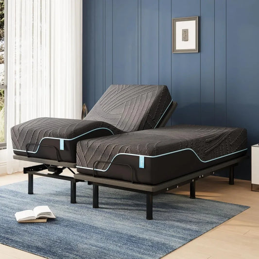Adjustable Bed Frame With Copper Memory Foam Mattress Head Foot Incline