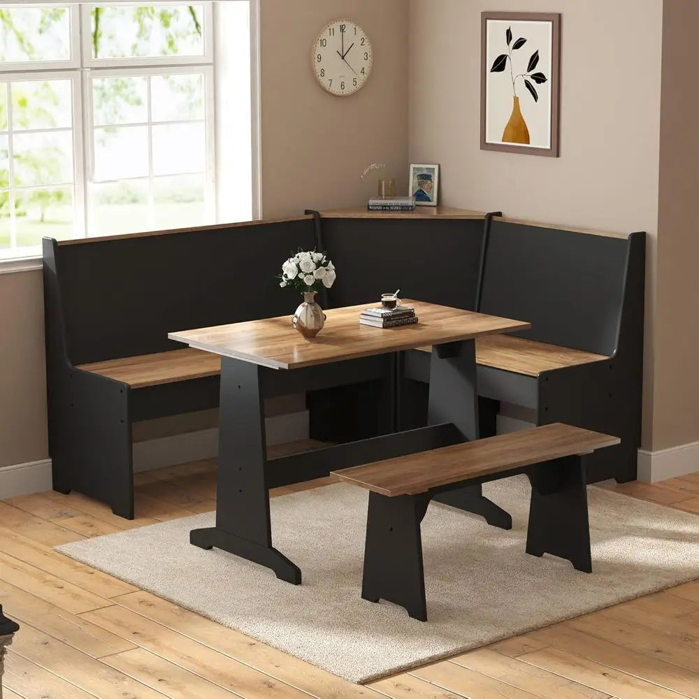 Compact Breakfast Nook With L Shaped Bench And Storage