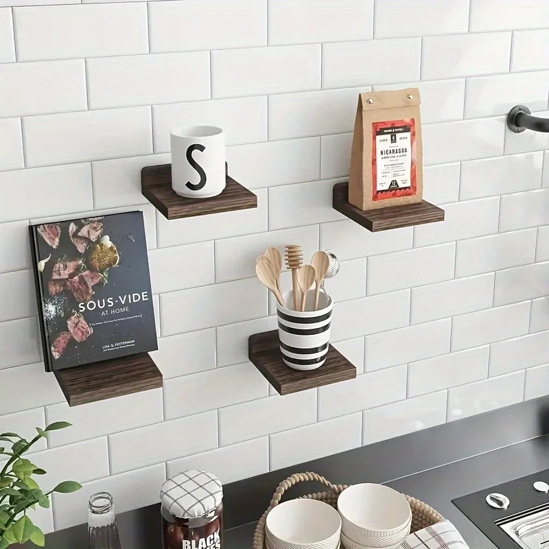 Wooden Wall Mounted Flower Racks for Living Room and Bathroom