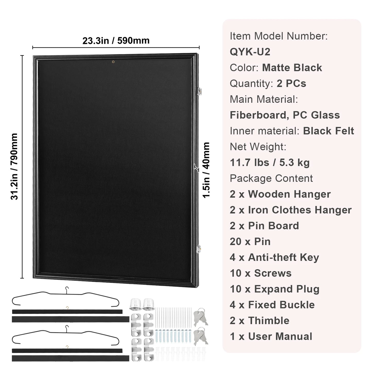 SucceBuy Jersey Display Case Lockable UV Shield PC Glass