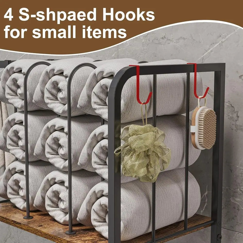 Three Tier Retractable Wall Mounted Metal Towel Rack Stand