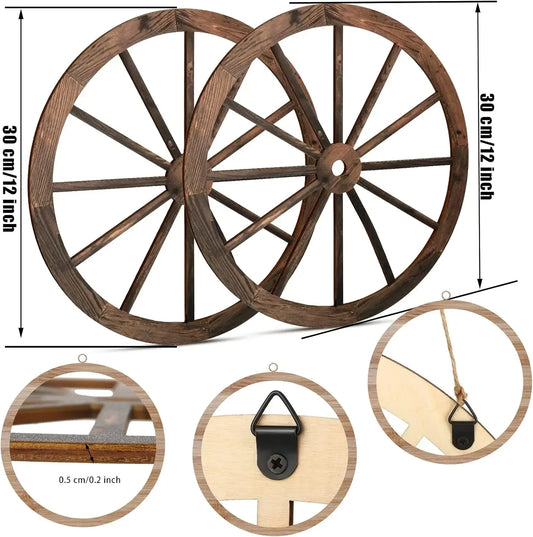 Western Cowboy Wagon Wheel Decor For Bar And Garage