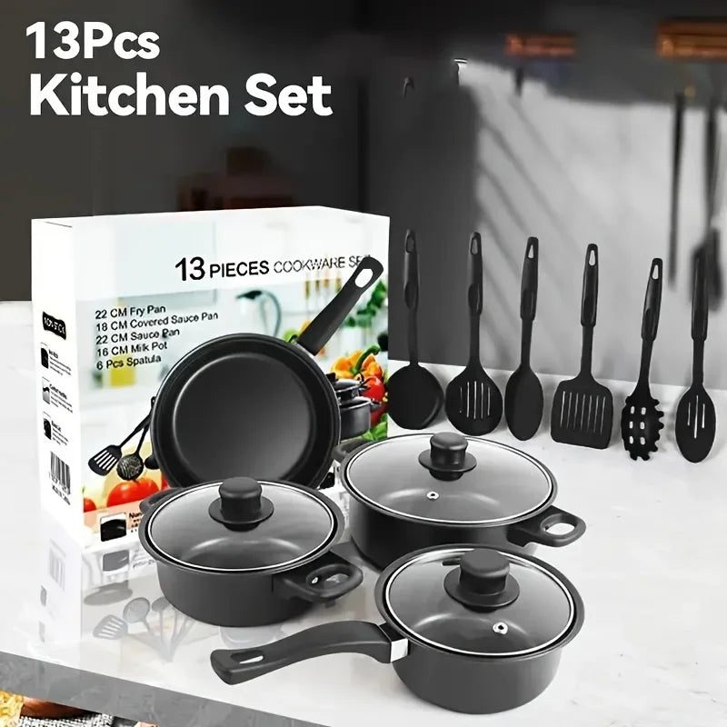 AEHOME 13 Piece Nonstick Cookware Set Induction Compatible