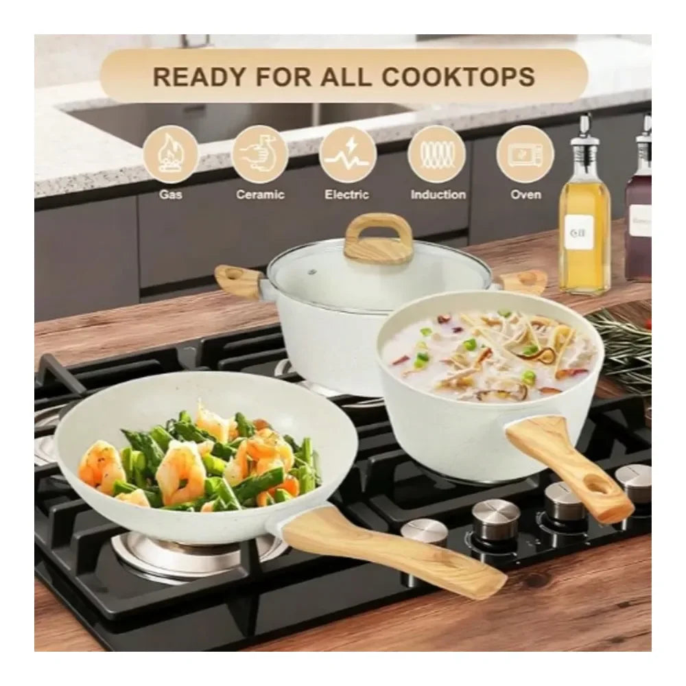 Nonstick Ceramic Cookware Set 25 Piece Induction Compatible Pots And Pans