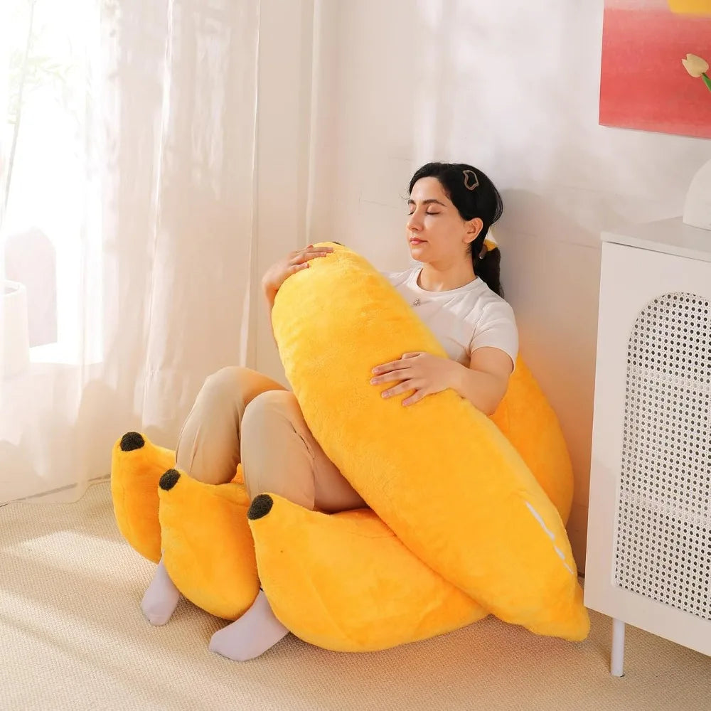 Banana Bean Bag Chair With Ottoman Floor Lounger For Teens