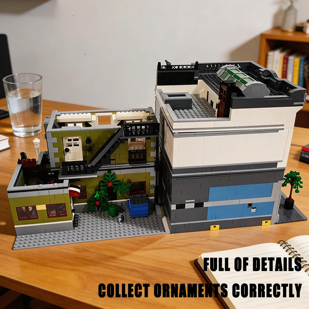 Creative City Street View Building Blocks Palace Cinema Set