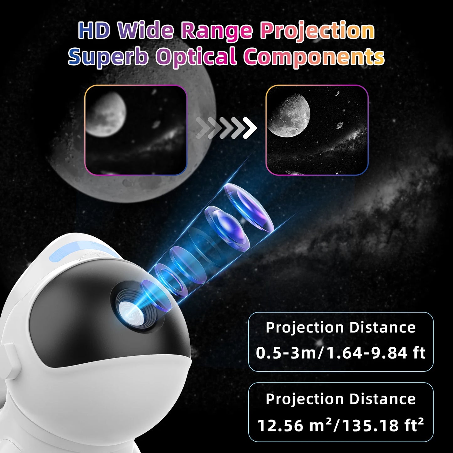 AUSYLE Star Projector Dog Night Light Galaxy Discs