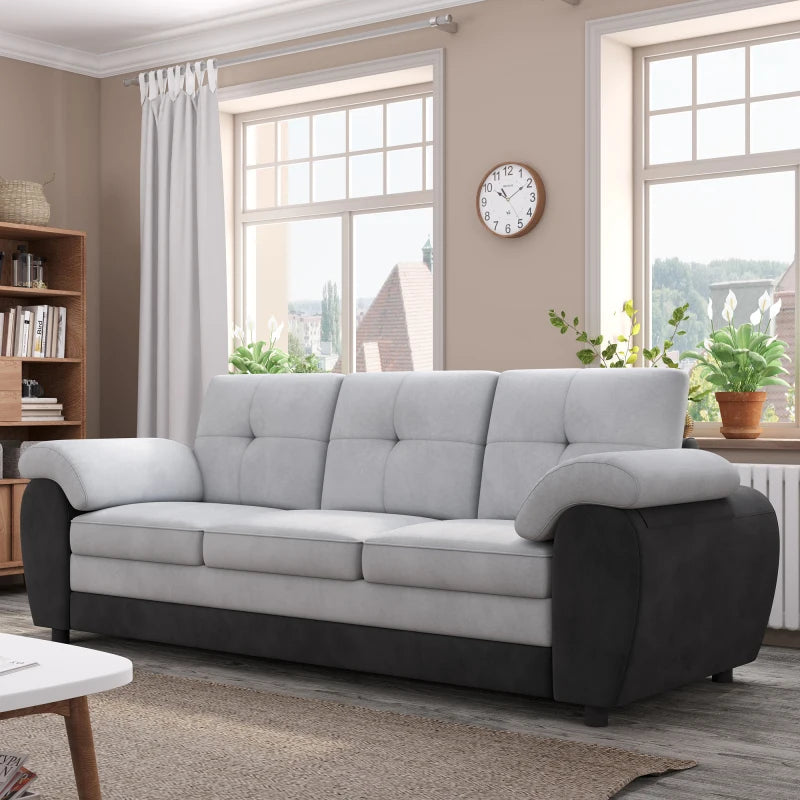 Modern Leather Velvet Sofa With Soft Cushions For Living Room
