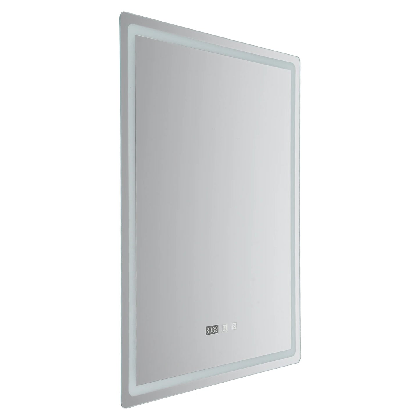LED Bathroom Mirror Anti Fog Wall Mounted Lighted Time Temperature