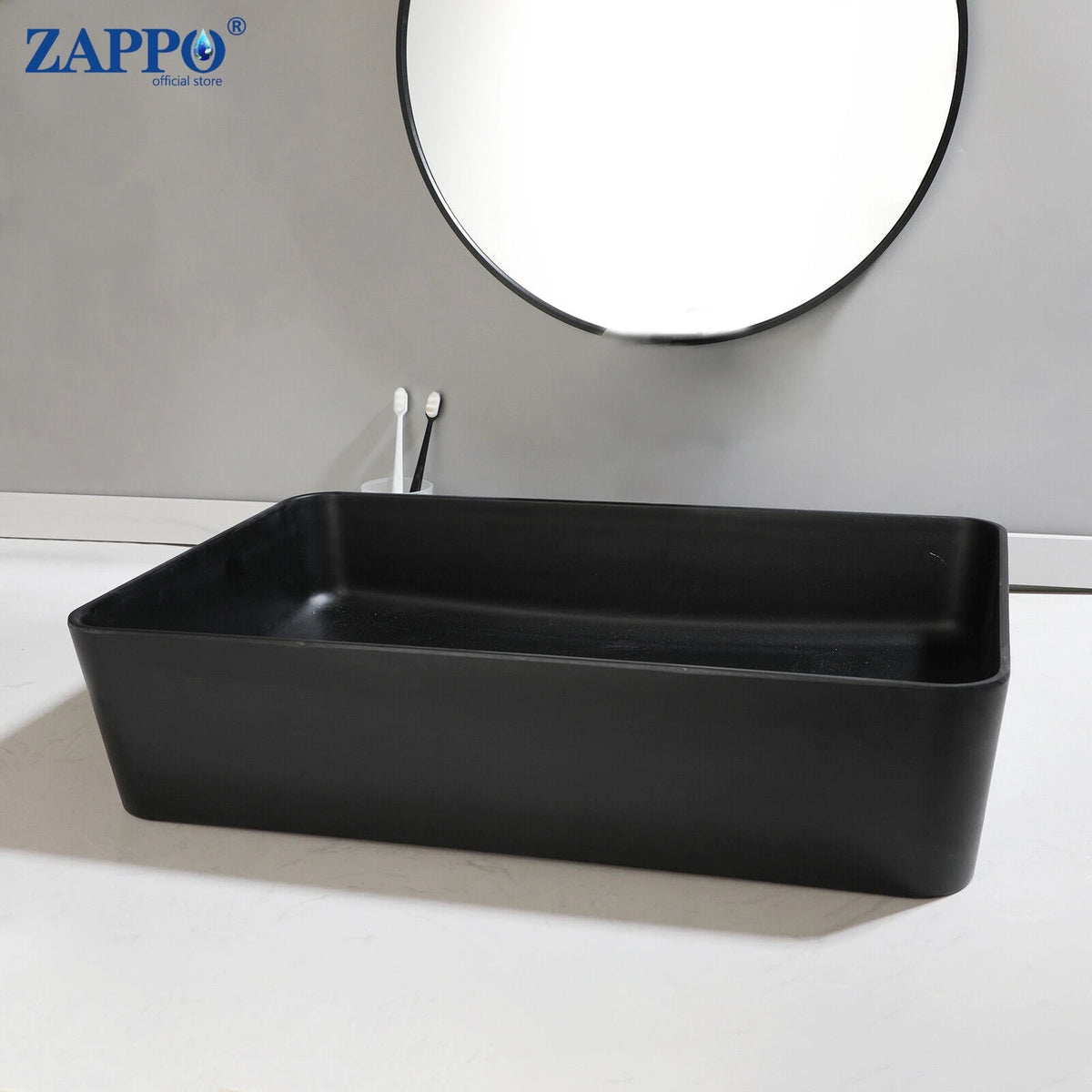 Mekkhala Rectangular Stone Resin Vessel Bathroom Sink
