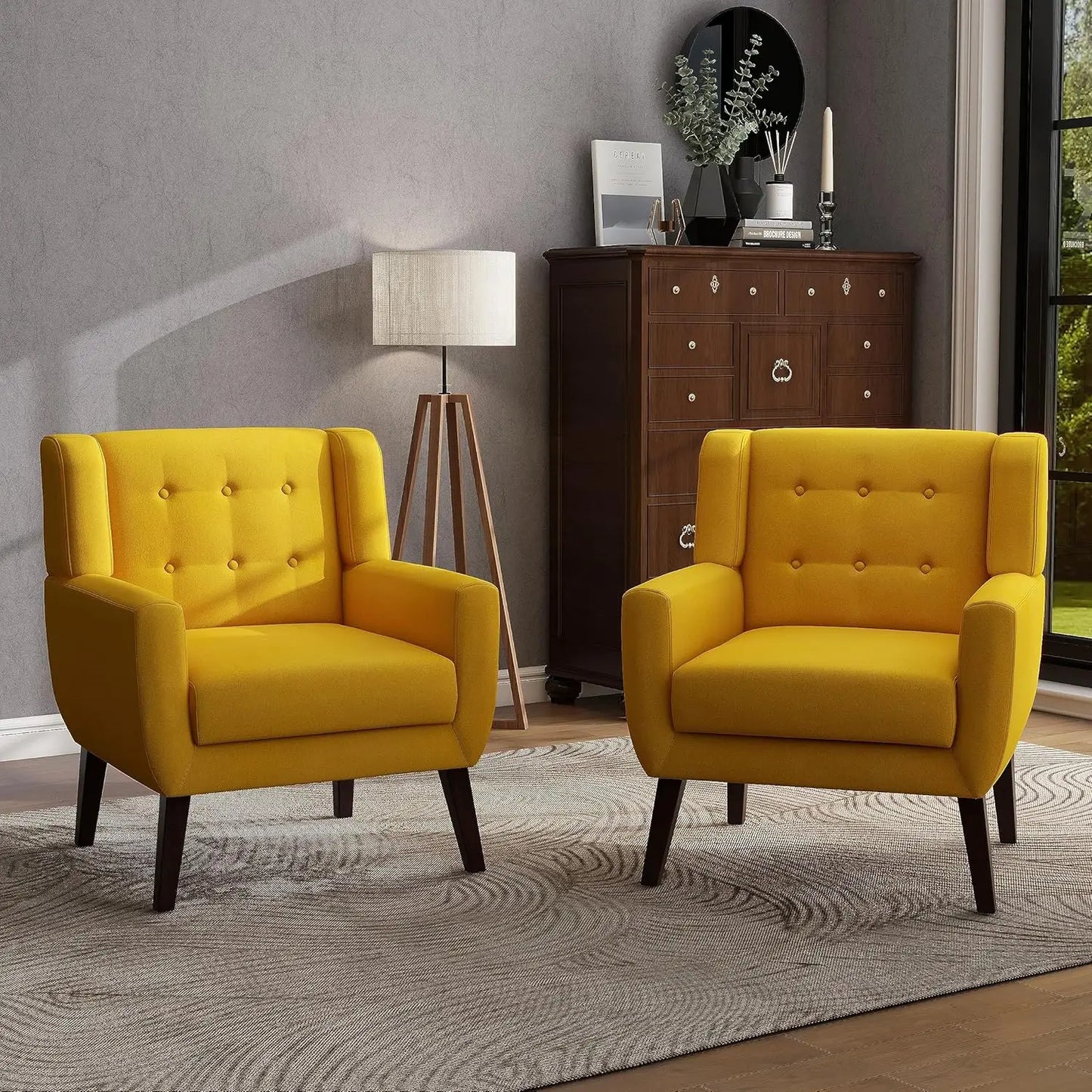 PU Leather Accent Chairs Set Of 2 Modern Armchairs