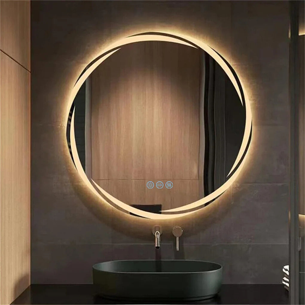 LED Backlit Bathroom Mirror With Anti-Fog, Dimmable Three Lighting Modes