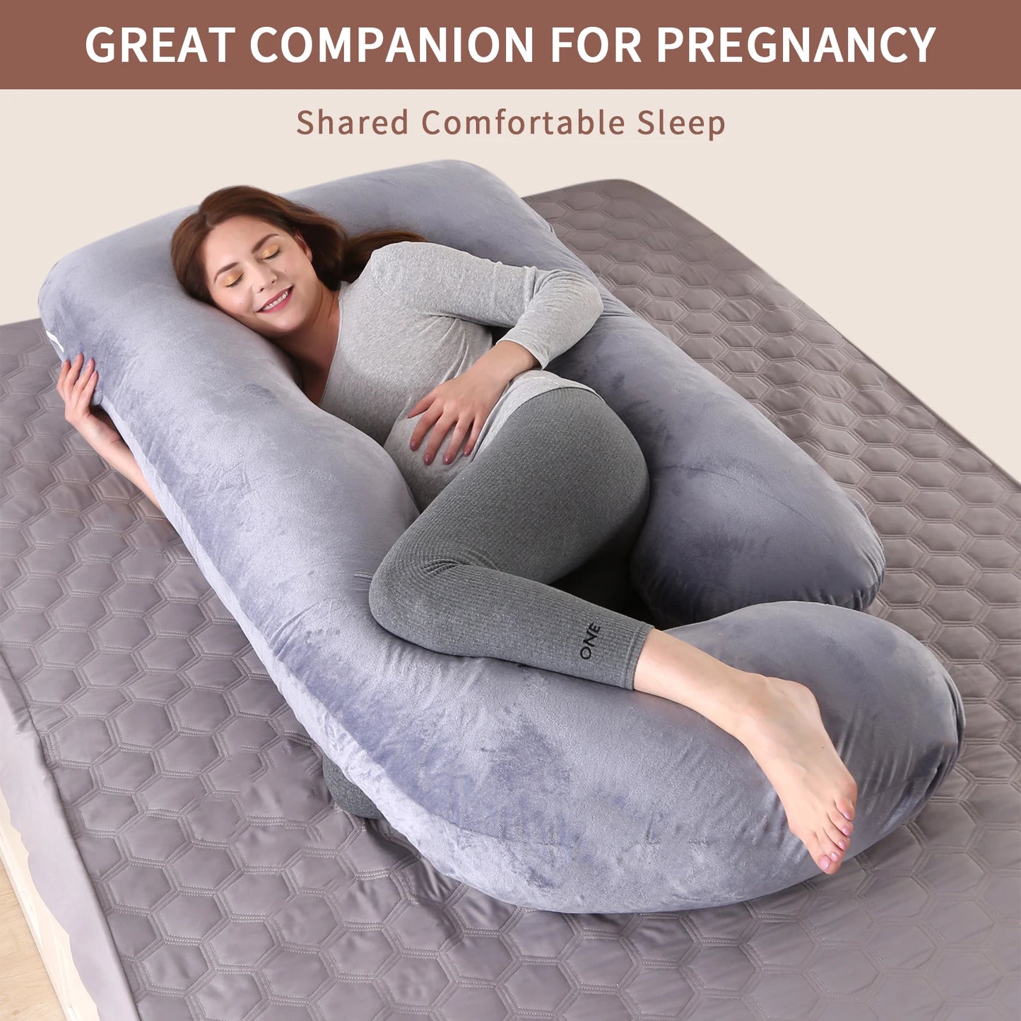 G Shaped Full Body Pregnancy Pillow With Removable Cover For Maternity Support