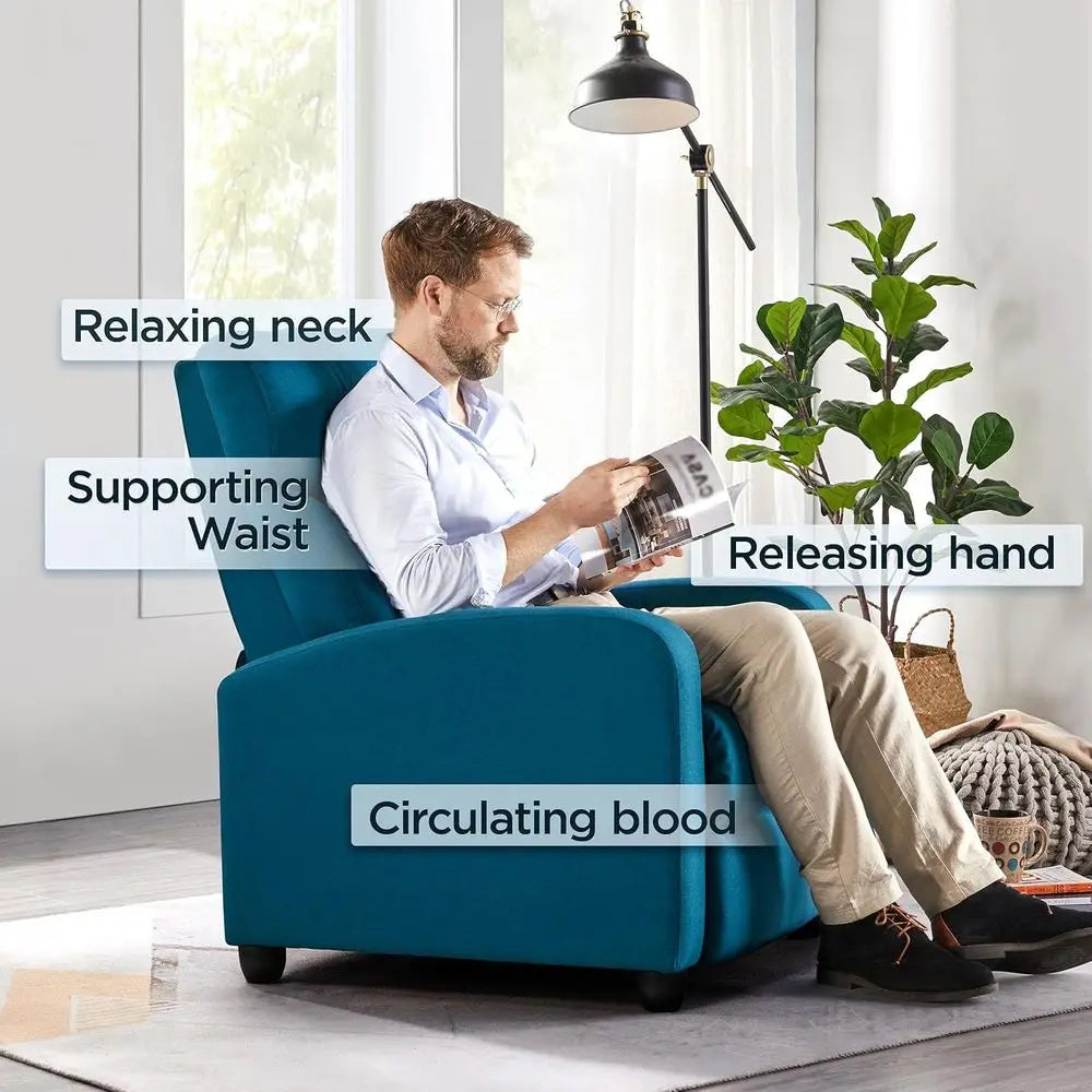 UKMJ Home Theater Fabric Recliner Chair Sofa for Living Room