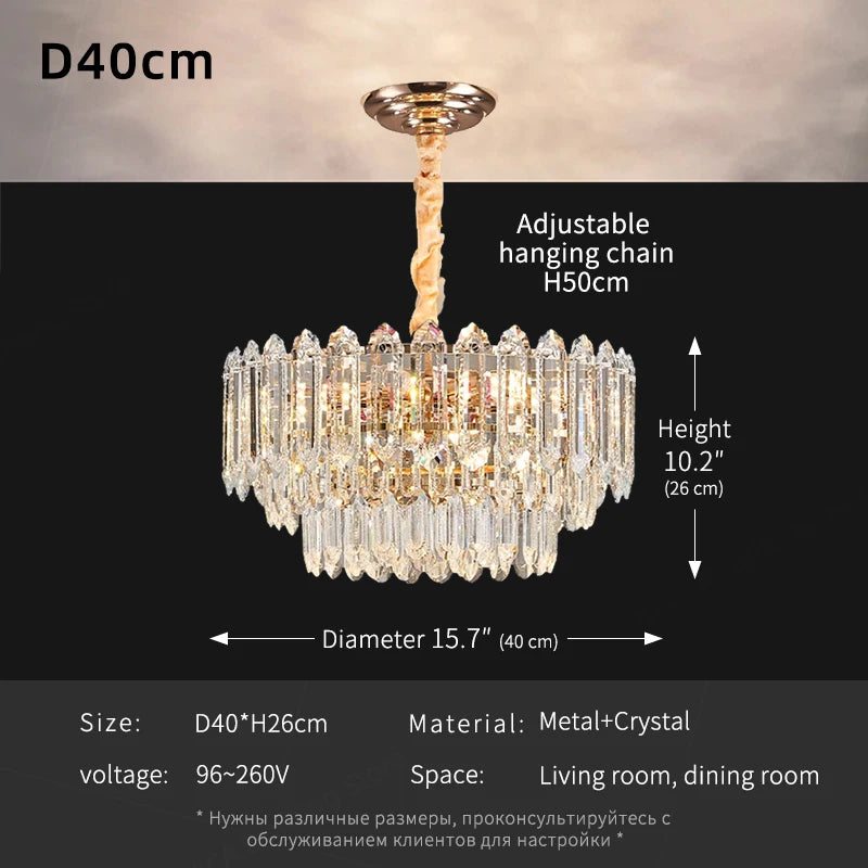 Modern LED Ceiling Pendant Light For Living Room Crystal Chandelier