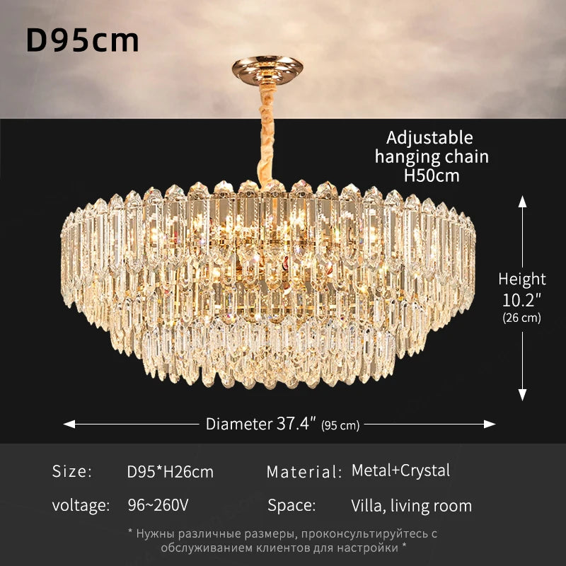 Modern LED Ceiling Pendant Light For Living Room Crystal Chandelier
