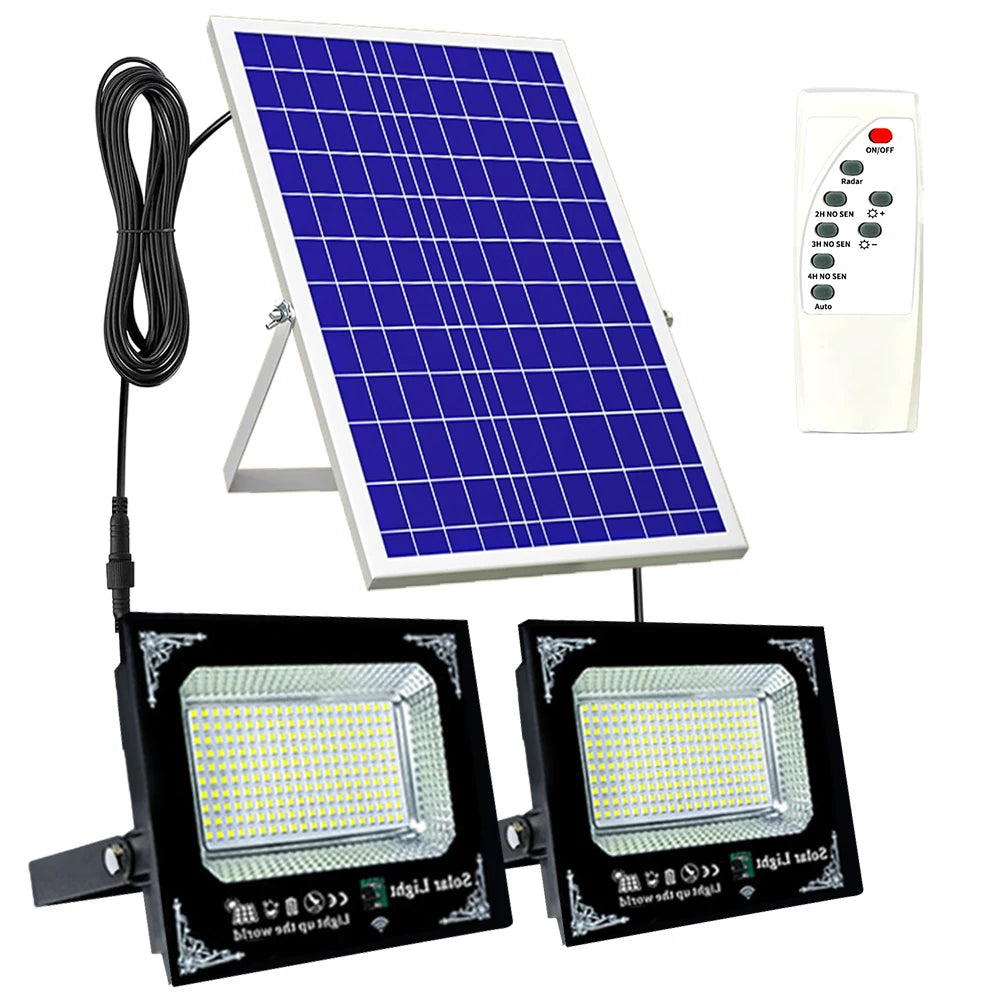 500W LED Solar Light Dual Head Flood Light Outdoor Garden