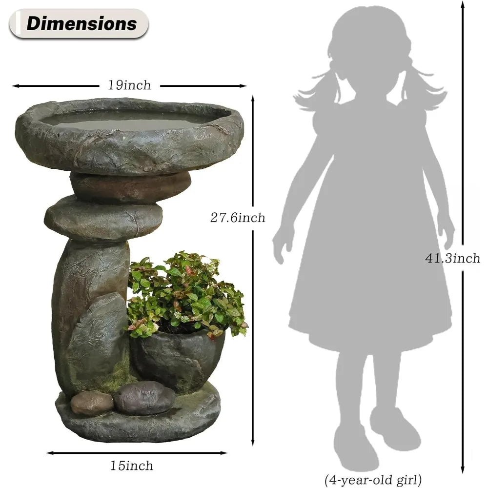 Tall Outdoor Fountain Resin Fiberglass Garden Patio Yard No Pump