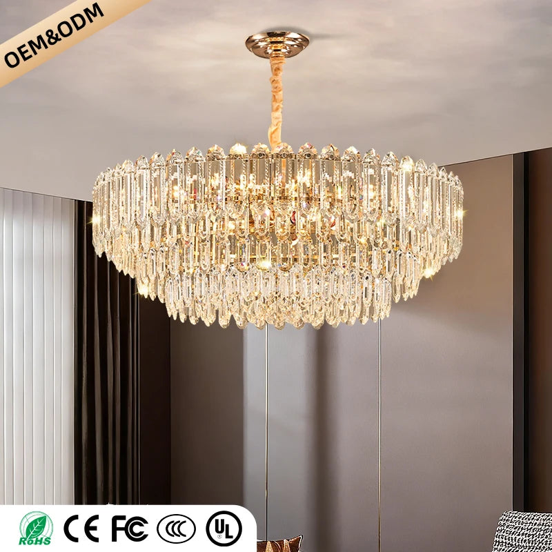 Modern LED Ceiling Pendant Light For Living Room Crystal Chandelier