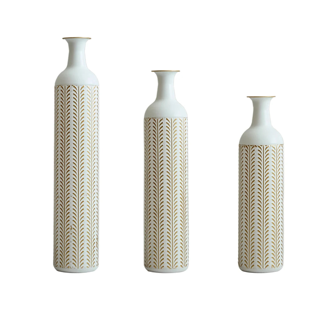 TWISTER.CK Floor Metal Vase Set Modern Decorative Drop Shape Vases