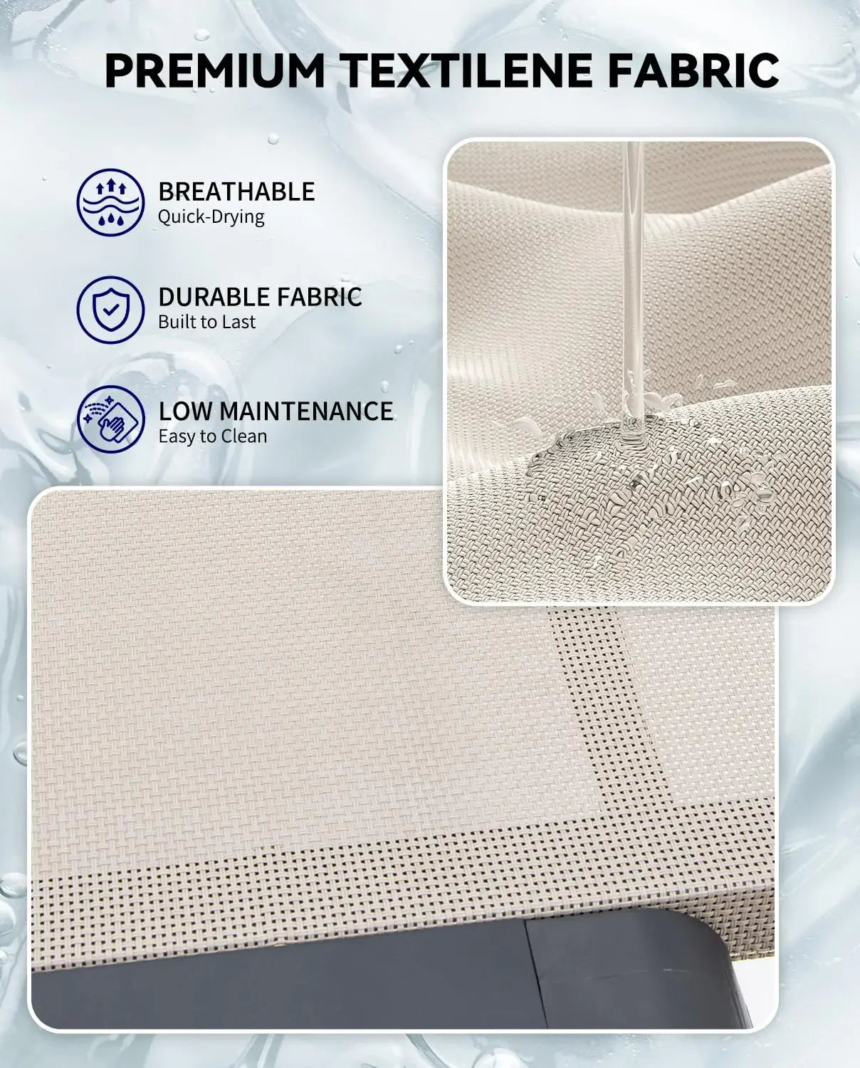 Aluminum Chaise Lounge Chair Outdoor Foldable Patio Lounger