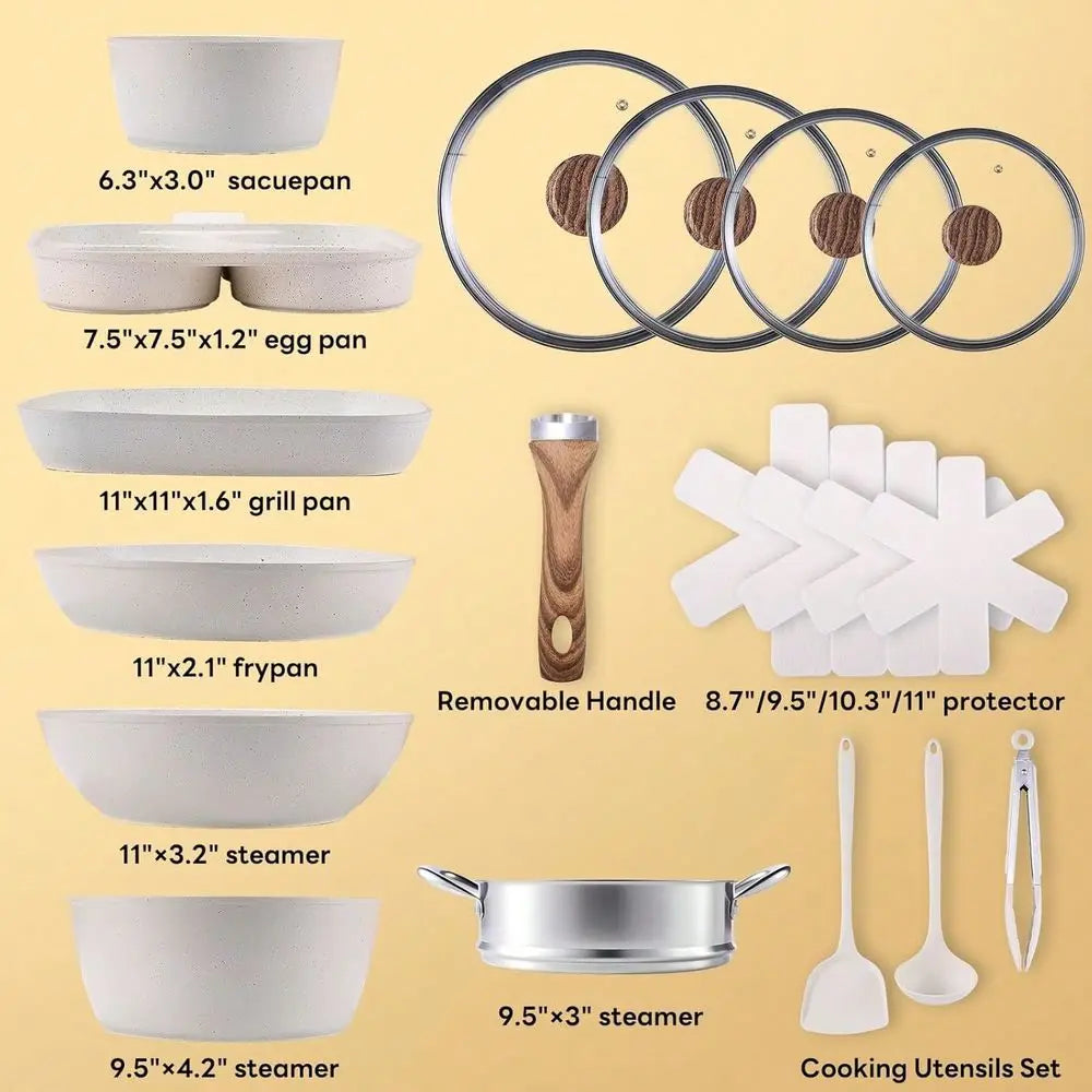 Pots And Pans Set With StayCool Handles And Detachable Handle