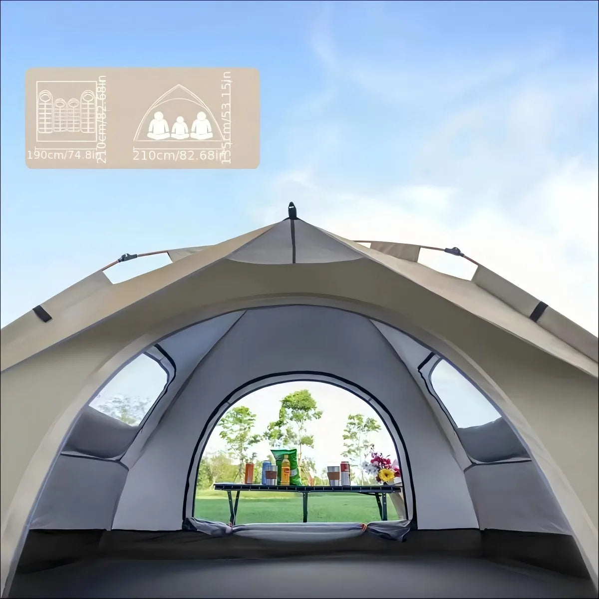 Pakicetus Auto Tent Sunshade All Weather Quick Setup 60 Second