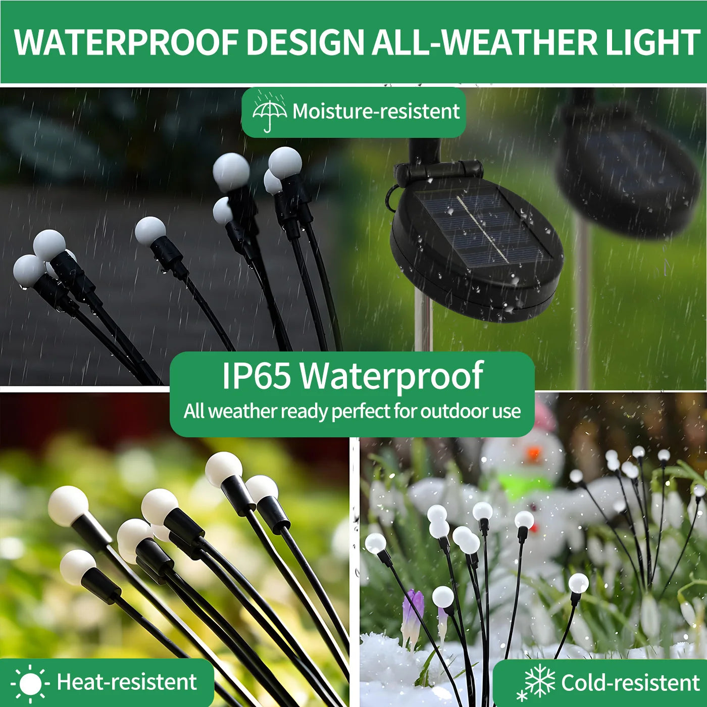 8 Head Solar Firefly LED Lights Outdoor Garden Pathway Decor