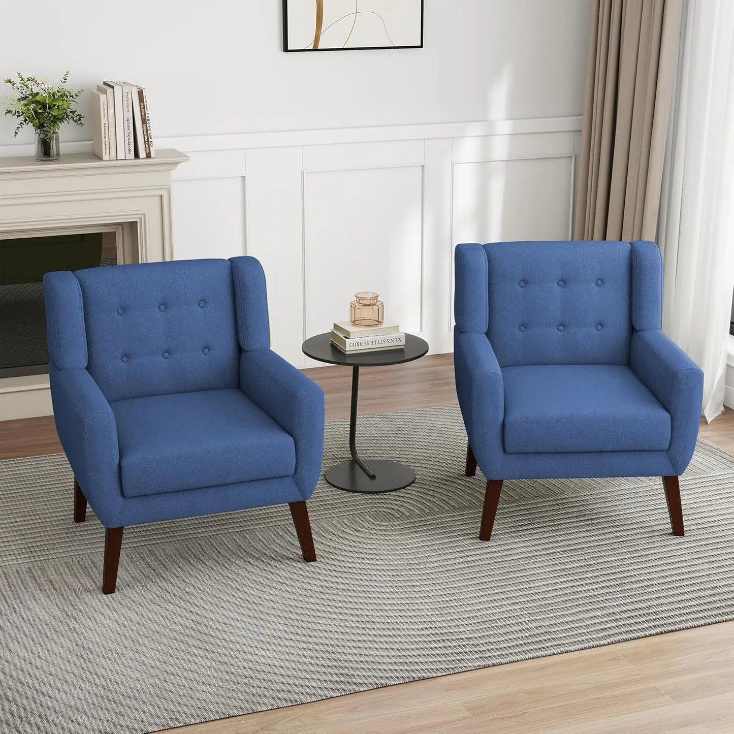 PU Leather Accent Chairs Set Of 2 Modern Armchairs
