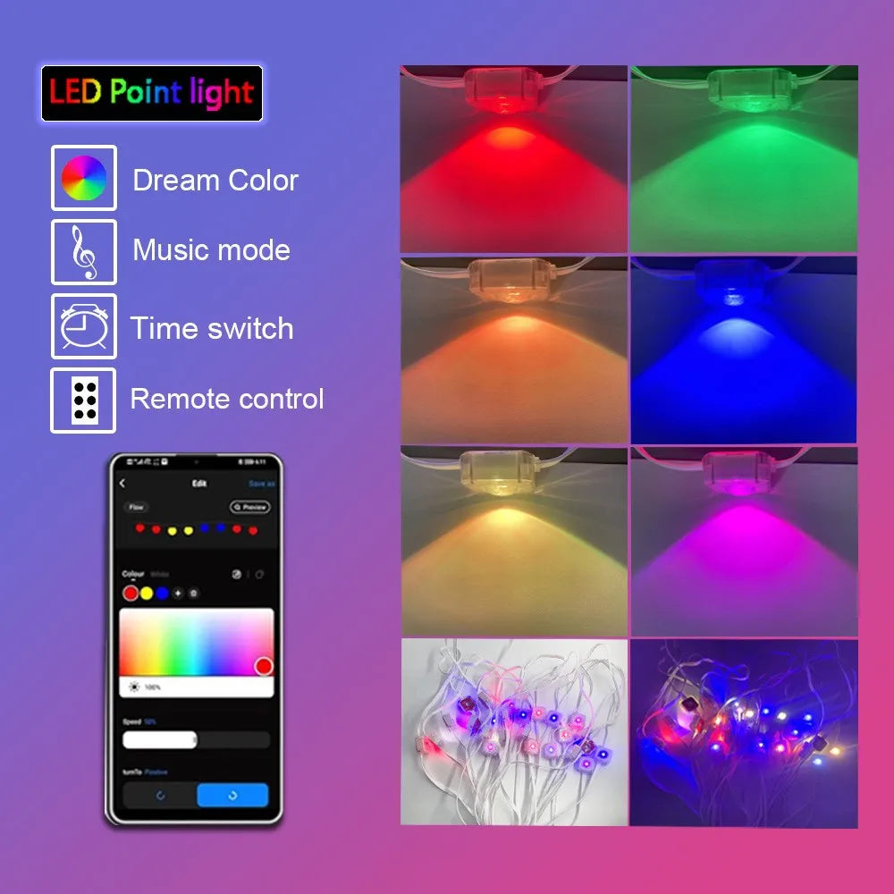 MIMIRGB Outdoor Eaves LED Light String Strip With App Control