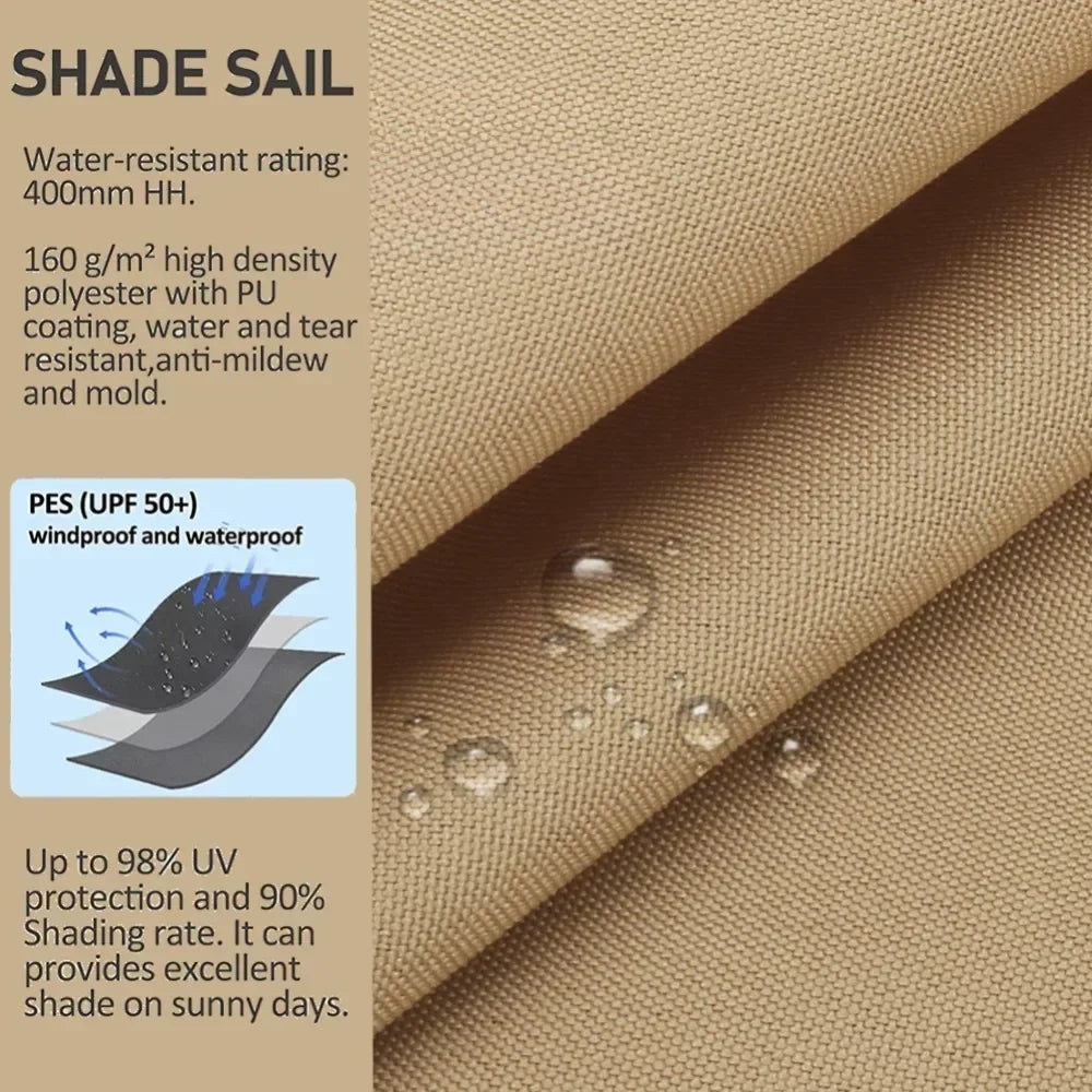 Triangle Sun Shade Sail Canopy UV Block Sunscreen Sunsail For Outdoor Patio