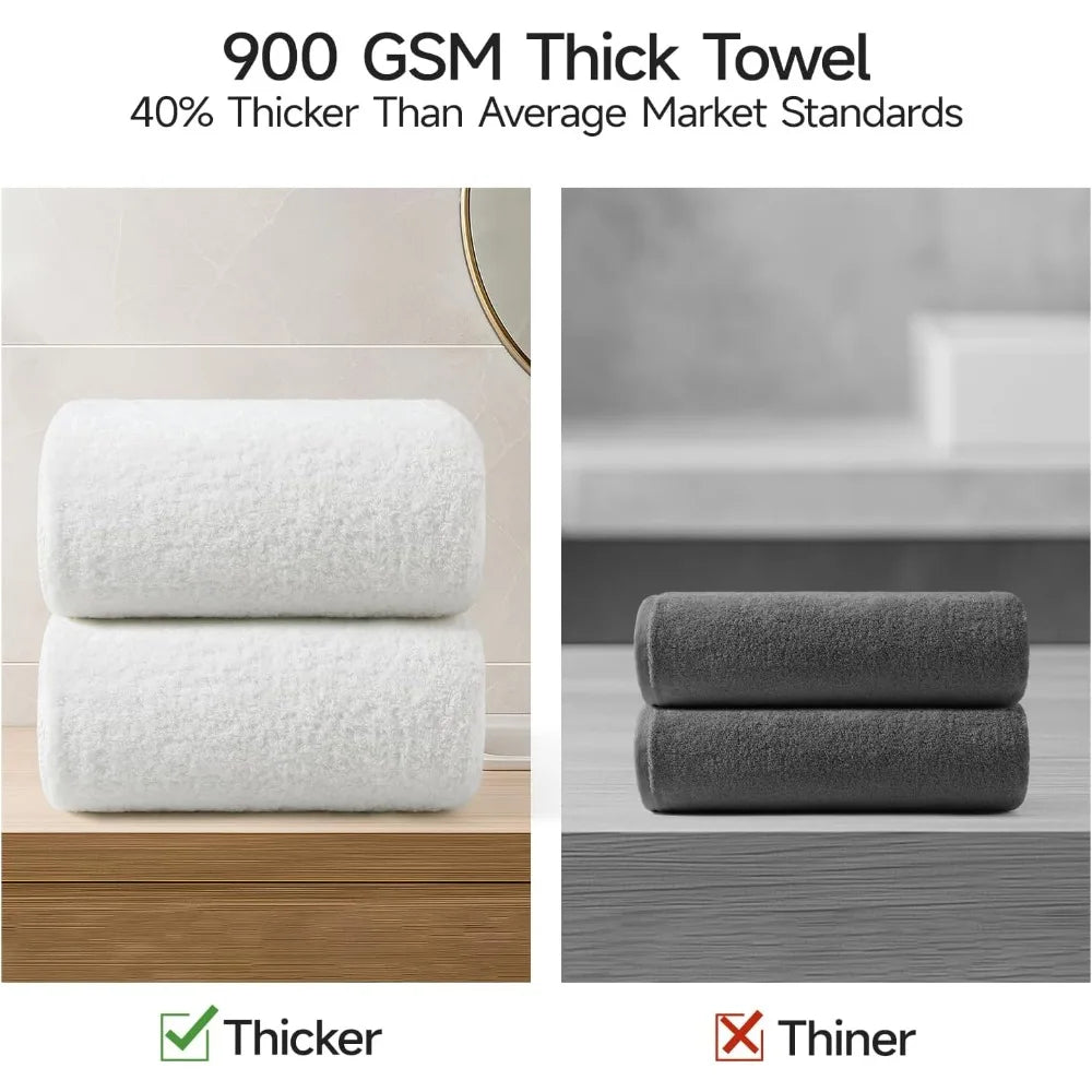 Ultra Plush Bath Towel Set Premium Thick Cotton For Home