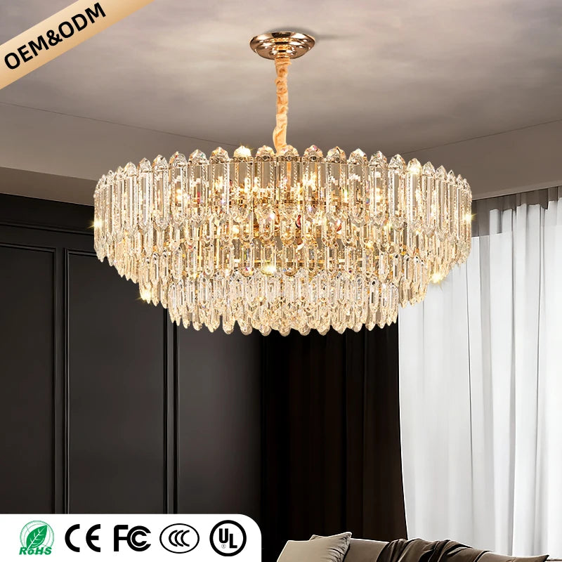 Modern LED Ceiling Pendant Light For Living Room Crystal Chandelier